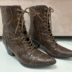 Coconuts by Matisse Snake print lace boots